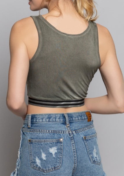 Striped Hem Crop Top
