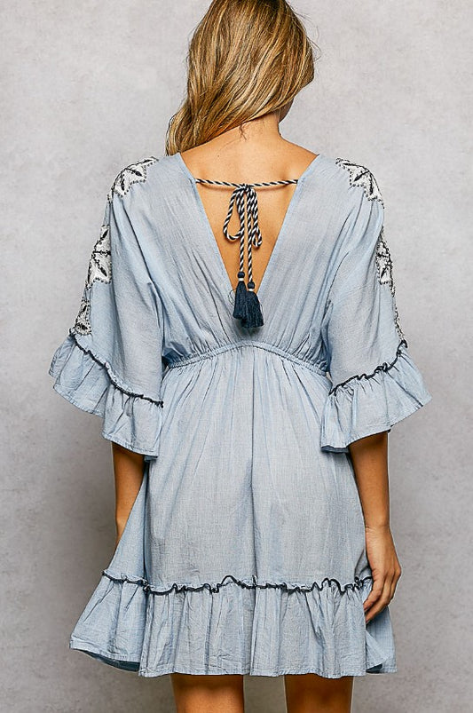 POL Light Denim Dress