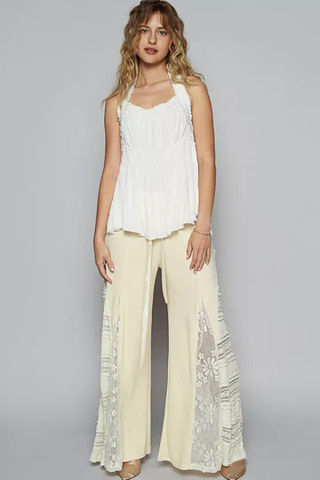 Backless Halter Sleeveless Top - White