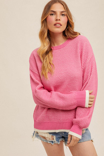 Crew Neck Oversized Bubble Sleeve Sweater