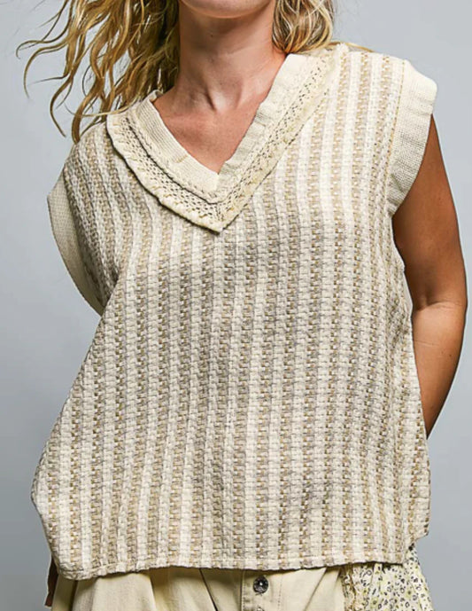 Textured Woven Sleeveless Top