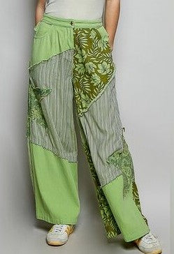 Bohemian Stripe Star Patchwork Pants