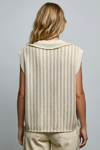 Back view of knit top