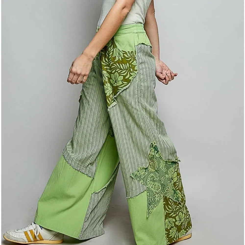 Bohemian Stripe Star Patchwork Pants
