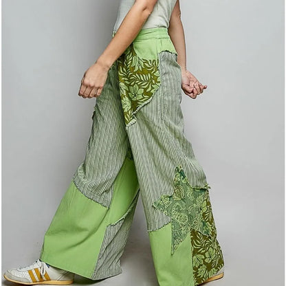 Bohemian Stripe Star Patchwork Pants