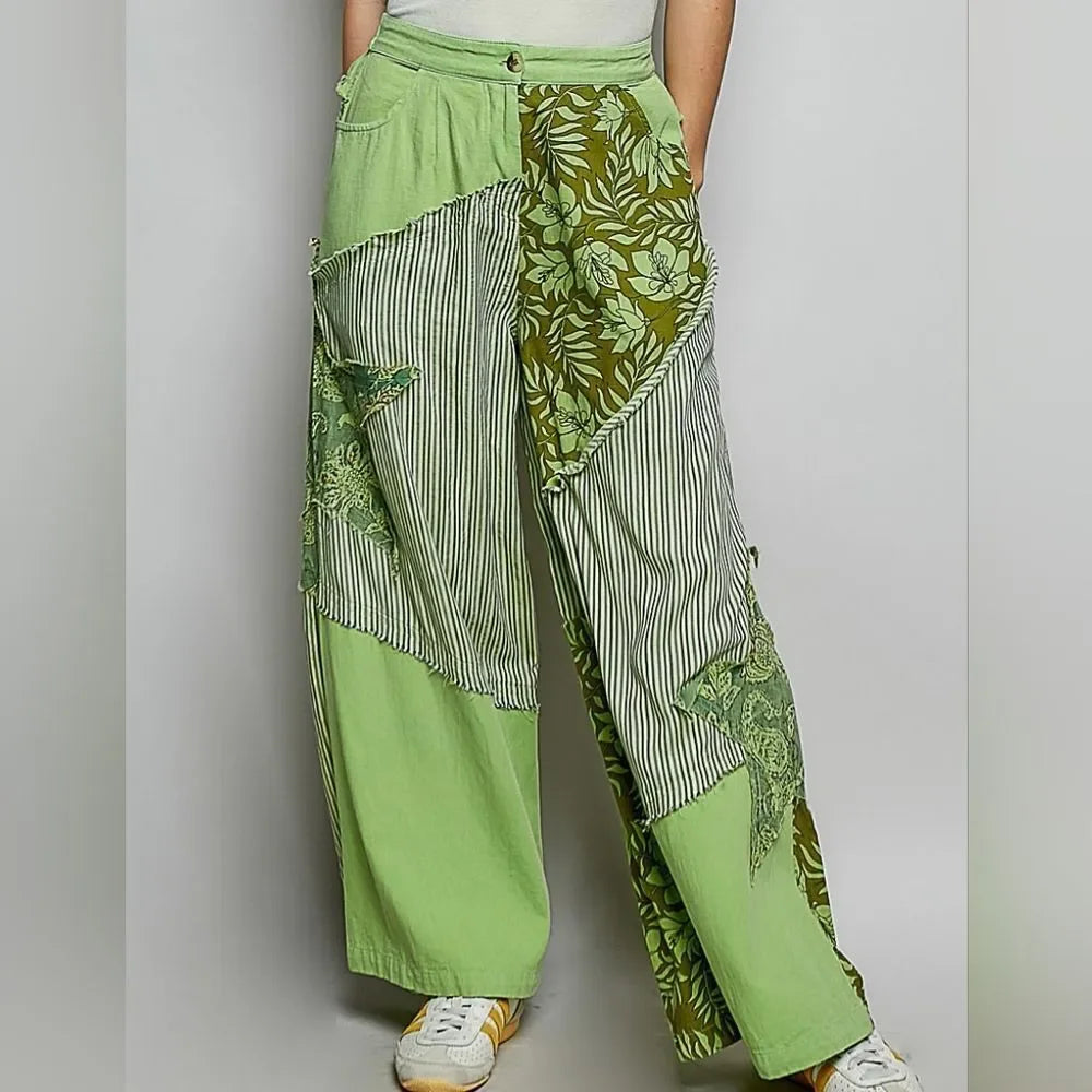 Bohemian Stripe Star Patchwork Pants
