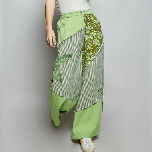 Bohemian Stripe Star Patchwork Pants